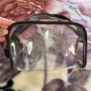 Clear Cosmetic Bag with Black Trim